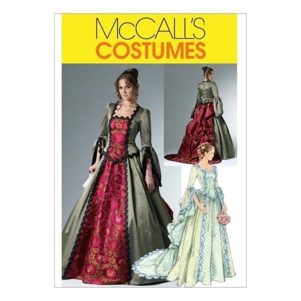McCalls Victorian Costume Bridal Gown w Train Sewing Pattern M6097 Sz 6 8 10 12
